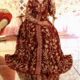 Handmade Bridal Gown in Deep Maroon