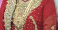 Red Bridal Dress (Sharara) with matching Jewelry, Purse and Sandal