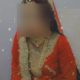 Red Bridal Dress (Sharara) with matching Jewelry, Purse and Sandal