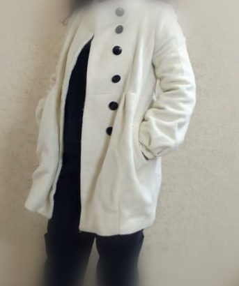 White Colored Winter Coat- Korean Style