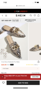 SHEIN chain snakeprint