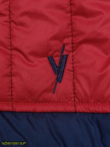Red with Navy Blue Puffer Jacket for Kids