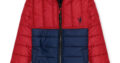 Red with Navy Blue Puffer Jacket for Kids