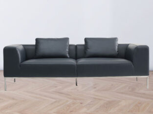 Black Leather 2 Seater Sofa | Modern Sofa | Office Furniture