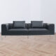 Black Leather 2 Seater Sofa | Modern Sofa | Office Furniture