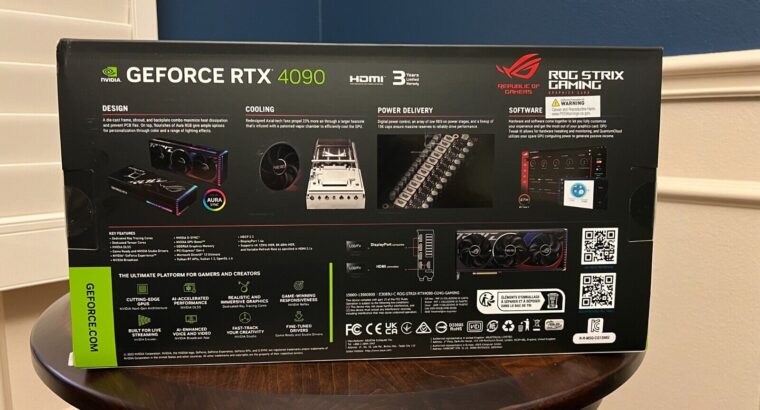 For sale ASUS ROG Strix GeForce RTX 4090 OC 24 GB GDDR6X