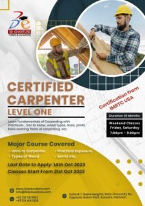CERTIFIED CARPENTER LEVEL ONE Certified Carpenter Level 1 course is one th