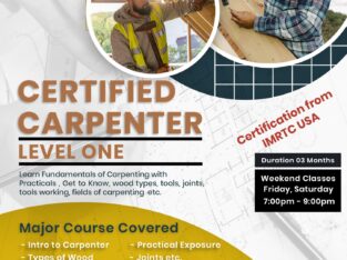 CERTIFIED CARPENTER LEVEL ONE Certified Carpenter Level 1 course is one th