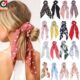 Fashion Dot Print Bow Satin Long Ribbon Ponytail Scarf Hair Tie Scrunchies