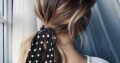 Fashion Dot Print Bow Satin Long Ribbon Ponytail Scarf Hair Tie Scrunchies