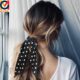 Fashion Dot Print Bow Satin Long Ribbon Ponytail Scarf Hair Tie Scrunchies