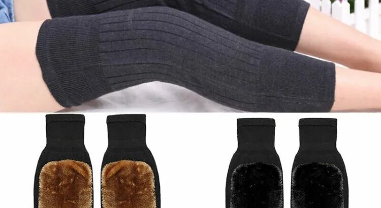 1 Pair Knee Brace Thermal Winter Sleeves Long Warm Leg Sleeve Wool Pad Supp