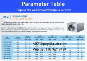 POPULA JYF series silent air supply fan