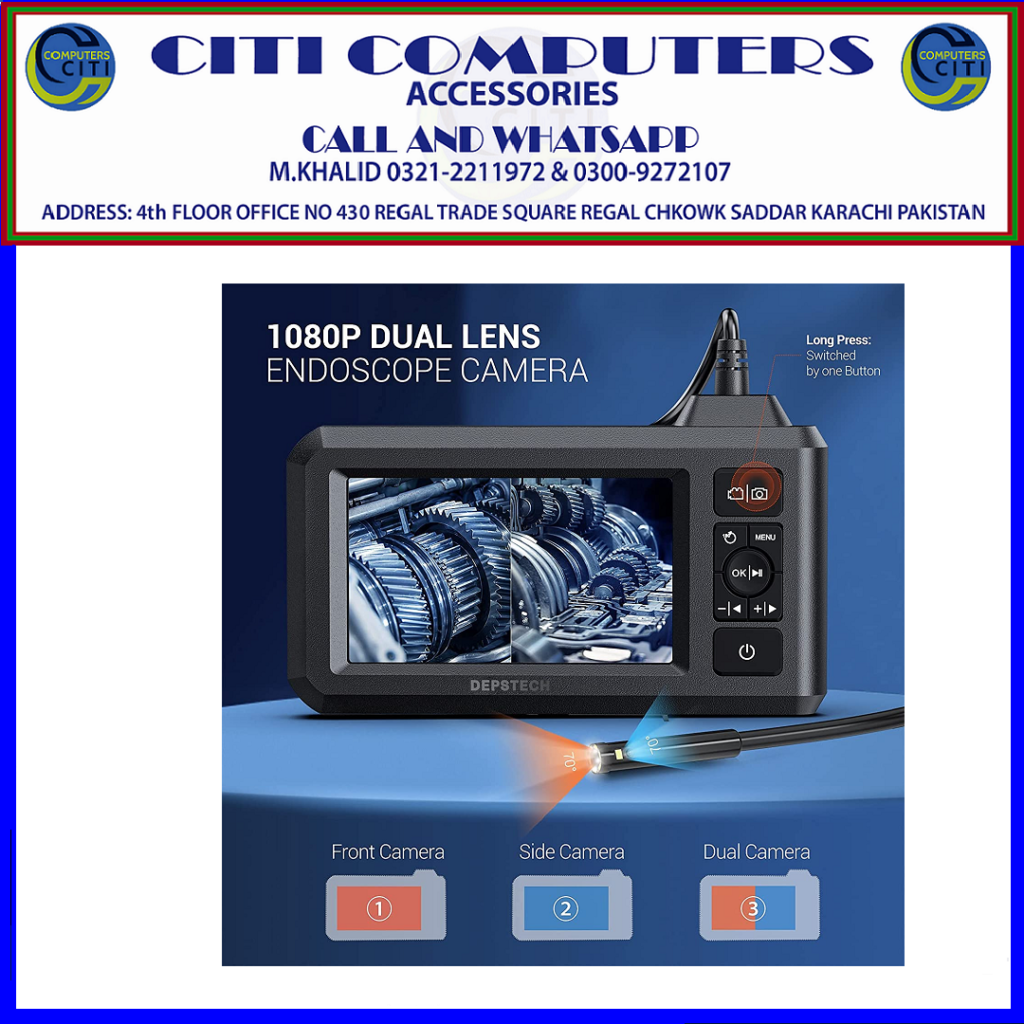 DEPSTECH Dual Lens Industrial Endoscope, 1080P Digital Borescope Inspection - photo 3
