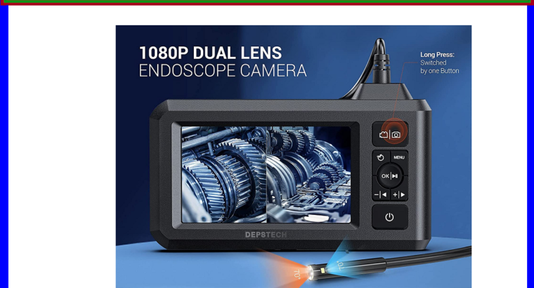 DEPSTECH Dual Lens Industrial Endoscope, 1080P Digital Borescope Inspection