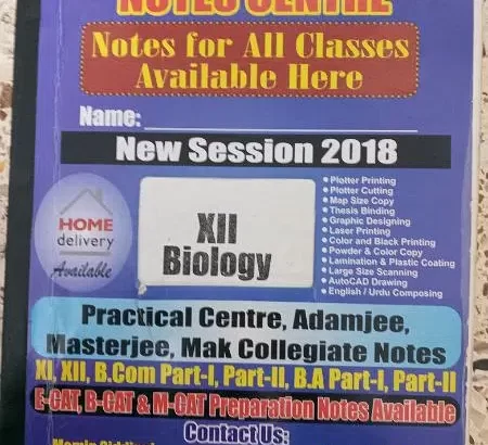 Adamjee Coaching Centre (ACC) two XII BIOLOGY AND one XII CHEMISTRY NOTES