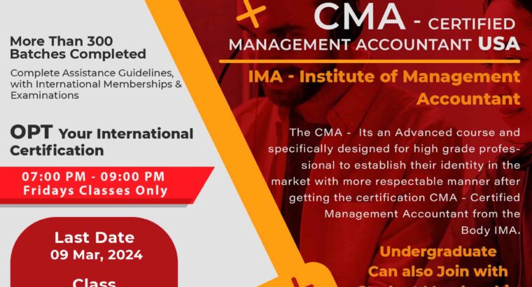 Become CMA – Certified Management Accountant