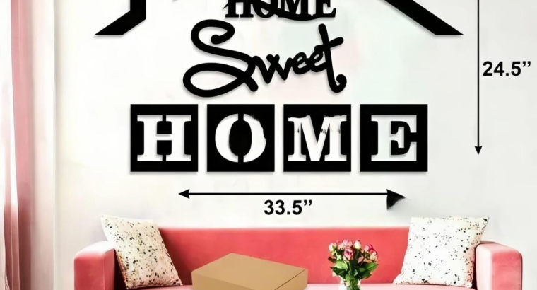 3D Wooden Wall Art Home Sweet Home Black 24.5×33.5″