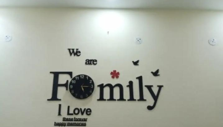Big Size Wooden Wall Clock 3D Modern Black