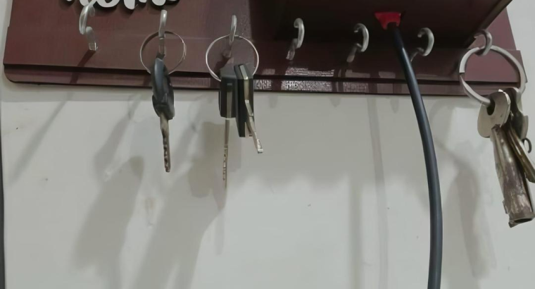 Modern Wall-Mounted Key and Phone Holder with Fence Design