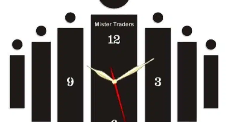 3D Wooden Wall Clock Black Modern Design
