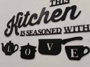 3D kitchen Wall art Wooden Modern Decor