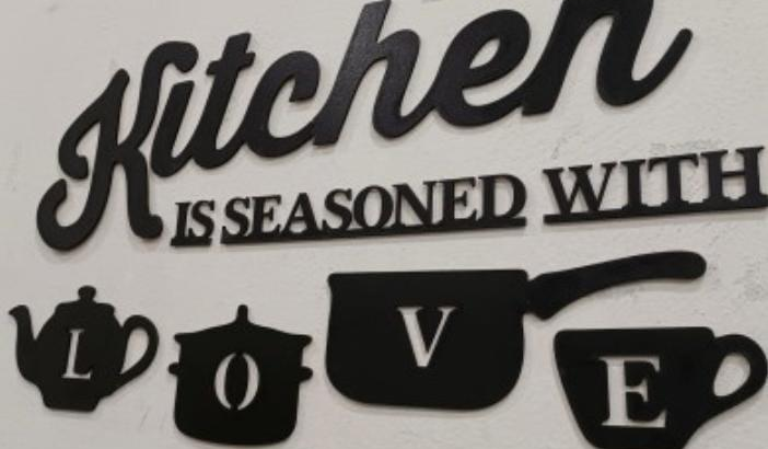 3D kitchen Wall art Wooden Modern Decor
