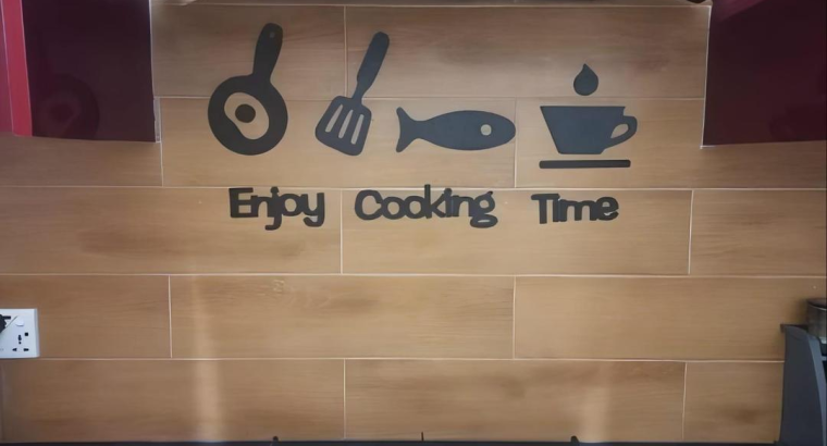 3D Wall Art Black Laser Cut Modern Kitchen Decor