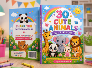 30 Cute Animals Coloring Book For Kids