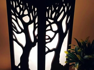 Wooden Tree-of-Life Side Lamp for Home Office Wedding Decor