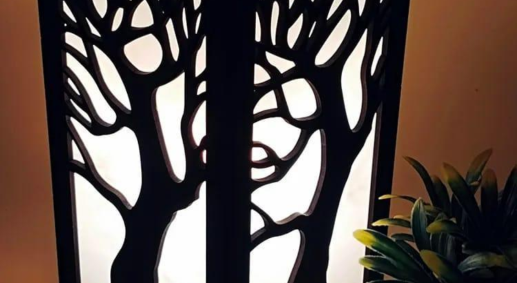 Wooden Tree-of-Life Side Lamp for Home Office Wedding Decor