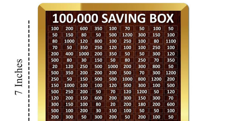 100,000 PKR Wooden Savings Box for Home Office