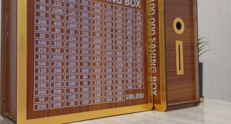 100,000 PKR Wooden Savings Box for Home Office
