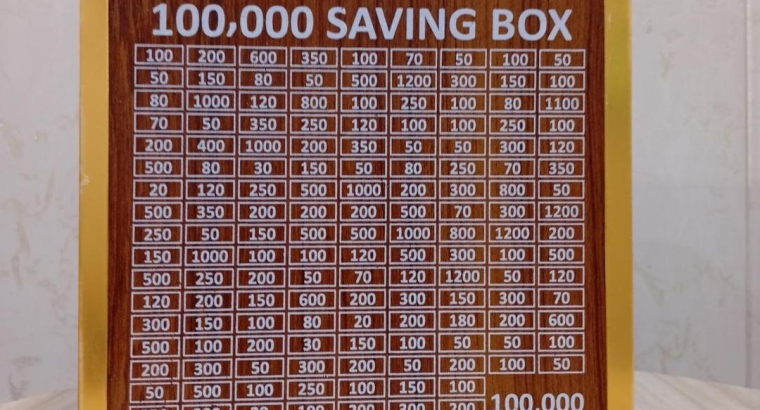 100,000 PKR Wooden Savings Box for Home Office