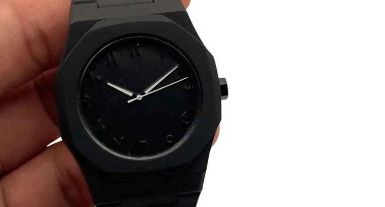 Men’s Black Carbon Fibre Analogue Watch