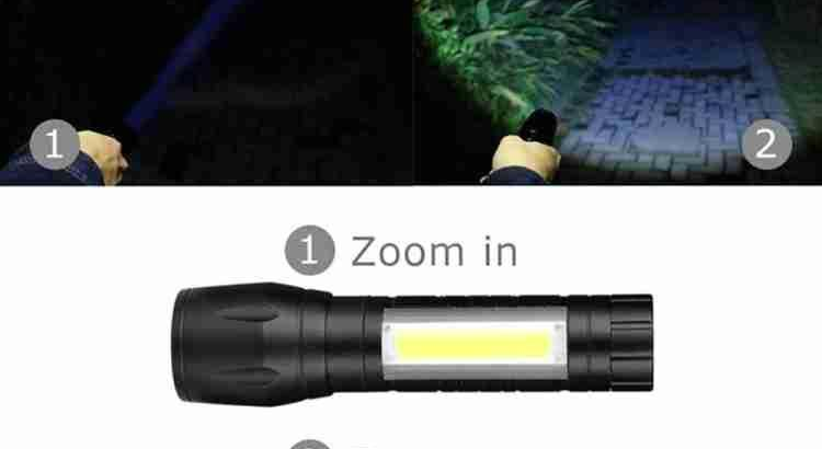 Mini Rechargeable LED Flashlight Black 500mah Portable