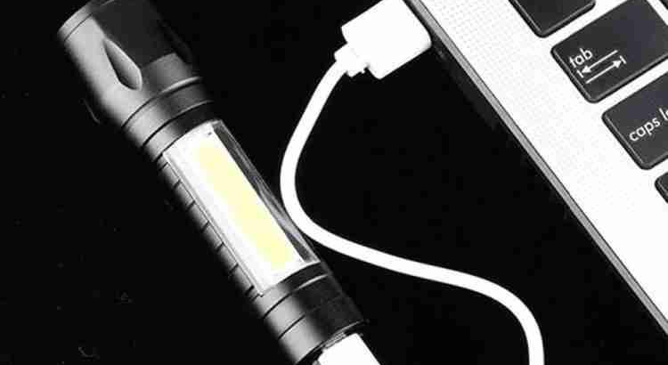 Mini Rechargeable LED Flashlight Black 500mah Portable