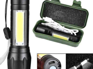 Mini Rechargeable LED Flashlight Black 500mah Portable