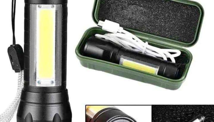 Mini Rechargeable LED Flashlight Black 5...