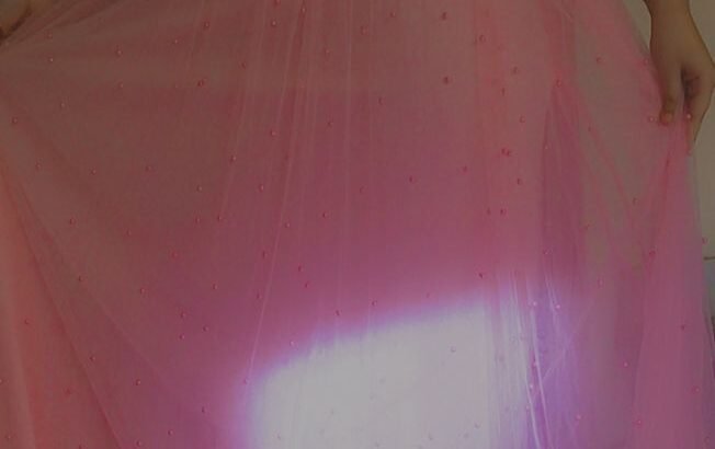 Elegant Pink Net Maxi Gown with Beautifu...