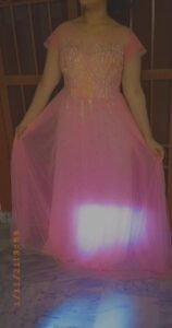 Elegant Pink Net Maxi Gown with Beautiful Embroidery