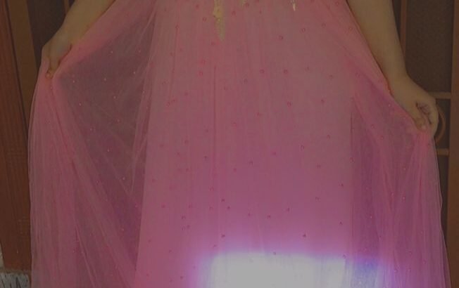 Elegant Pink Net Maxi Gown with Beautiful Embroidery