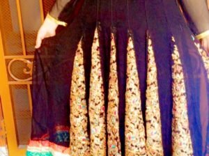 Beautiful Black Kalidar Frock with Heavy Golden Embroidery