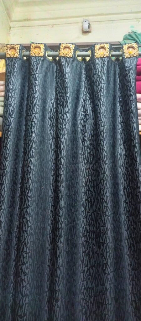 2 fancy black moonlight curtains
