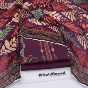 Gul Ahmed Brand – Digital Printed Lawn Shirt, Plain Dyed Trouser and Digital Printed Lawn Dupatta🌸✨