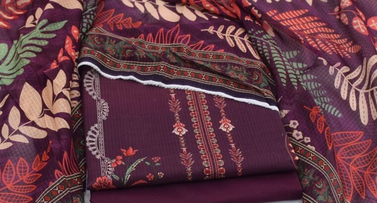 Gul Ahmed Brand – Digital Printed Lawn Shirt, Plain Dyed Trouser and Digital Printed Lawn Dupatta🌸✨