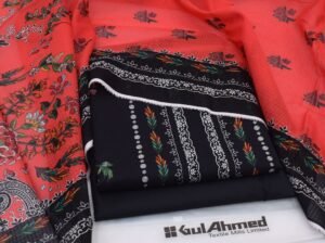 Gul Ahmed Brand – Digital Printed Lawn Shirt, Plain Dyed Trouser and Digital Printed Lawn Dupatta🌸✨