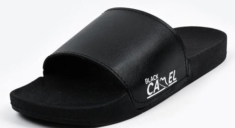 Black Camel Slippers Pu Leather Comfertable Home Wear