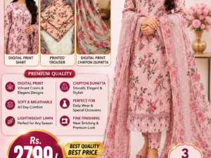 3PC WOMEN’S UNSTITCHED DIGITAL PRINT SUIT