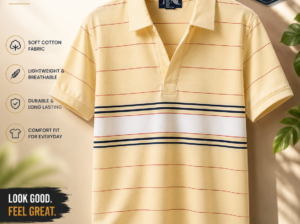 CLASSY STRIPTED POLO T-SHIRT FOR MENS